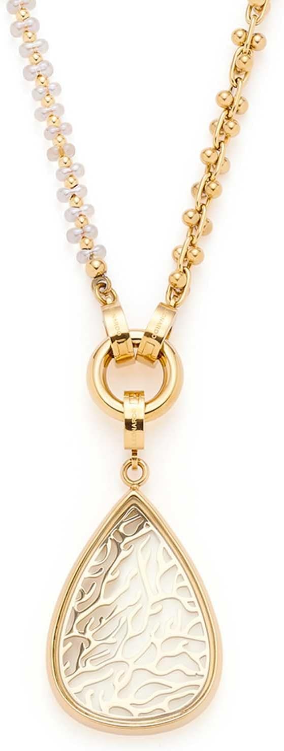 Leonardo Jewels Larissa Halskette Set, Glasperlen-Armband inkl. Anker-Kette aus Edelstahl, gold, Cli