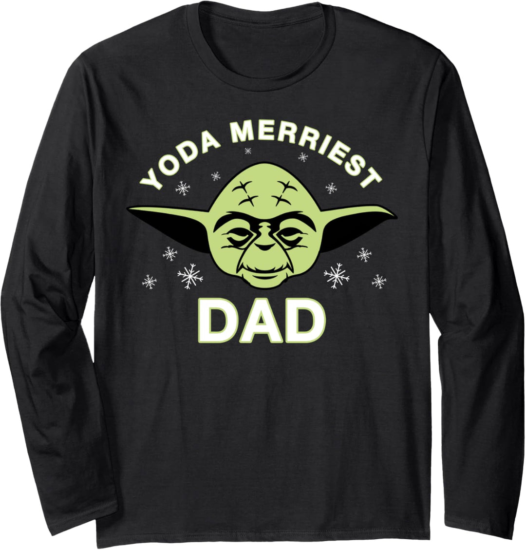 Star Wars Christmas Yoda Merriest Dad Langarmshirt