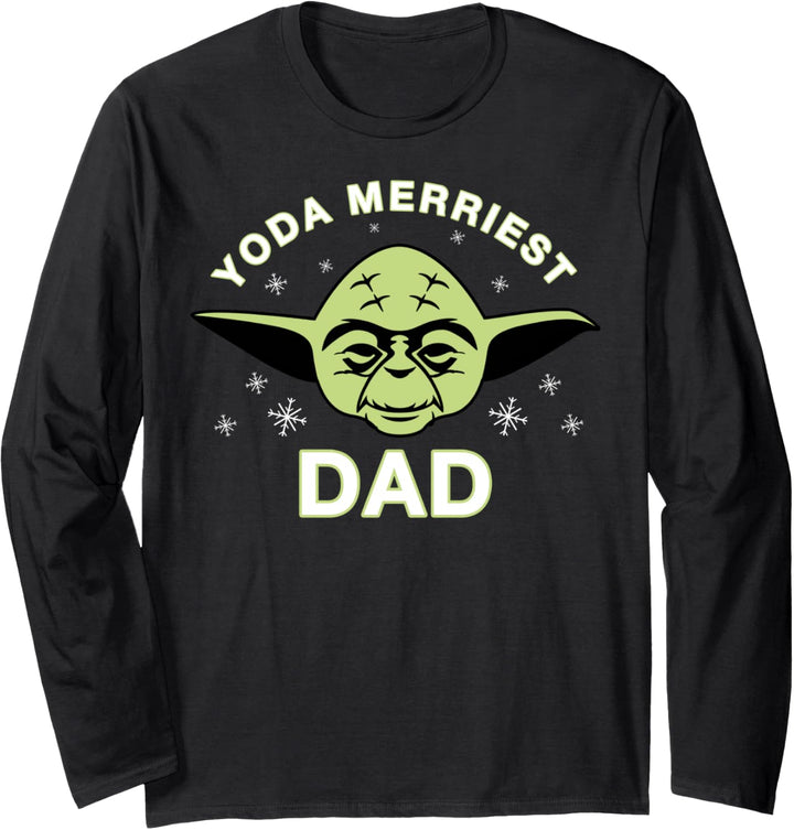Star Wars Christmas Yoda Merriest Dad Langarmshirt