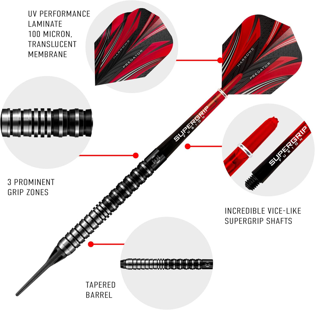 Harrows Predator 90% Tungsten Soft Tip Darts 20.0 Gramm, 20.0 Gramm