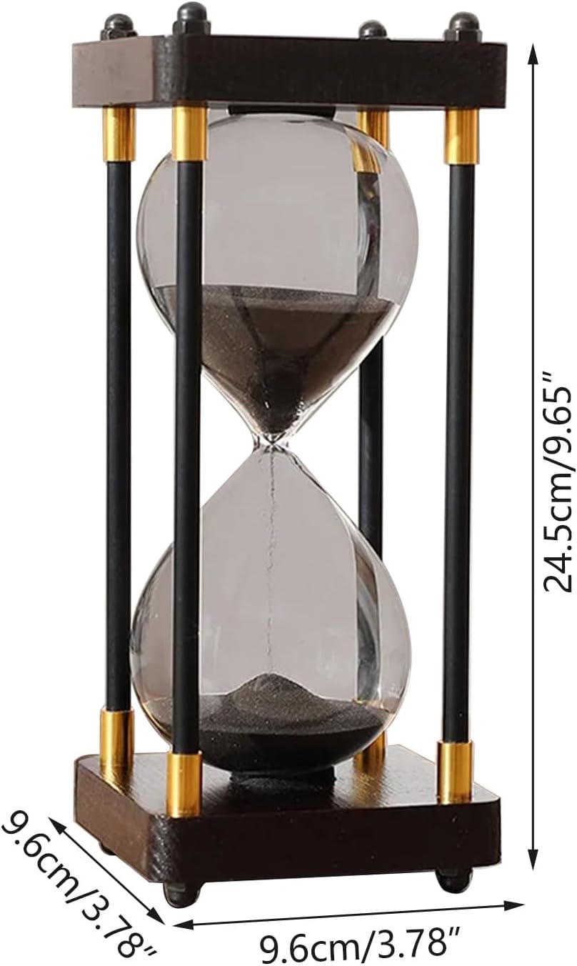 Grosse Sanduhr 60 Minuten, Sanduhr aus Holz, Regenbogen Glas Deko Sanduhren, Geschenk Sanduhr, für H