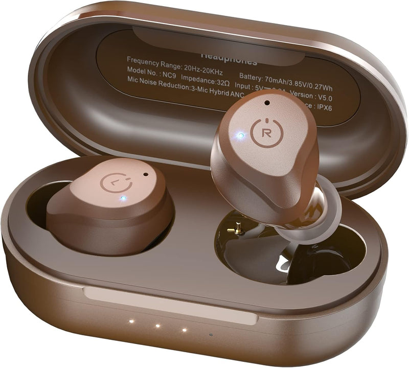TOZO NC9 Bluetooth Kopfhörer, Kopfhörer Kabellos mit Hybrid Aktiver Geräuschunterdrückung, Bluetooth