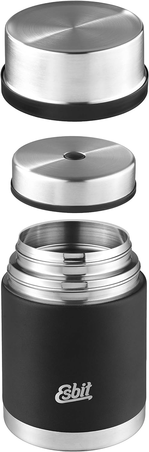 Esbit Thermobehälter Sculptor für Essen - Warmhaltebehälter 750 ml in Schwarz - aus Edelstahl für wa