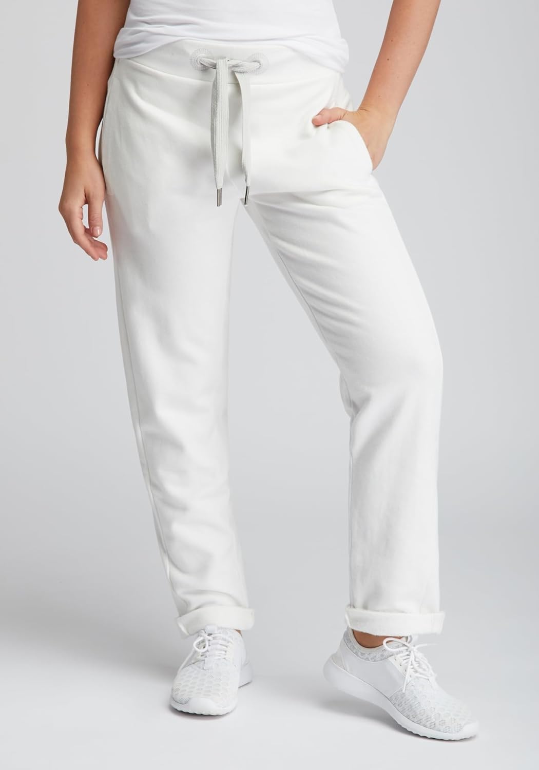 Elbsand Brinja Damen 7/8 Hose, Sweathose, gerade Schnittform XS Cloud White, XS Cloud White