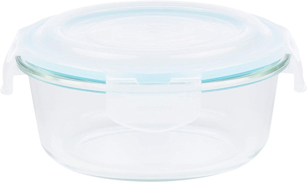 Grizzly Glas Frischhaltedosen, Set 6X 620 ml, luftdicht, rund, Click-Verschluss, vielseitige Vorrats