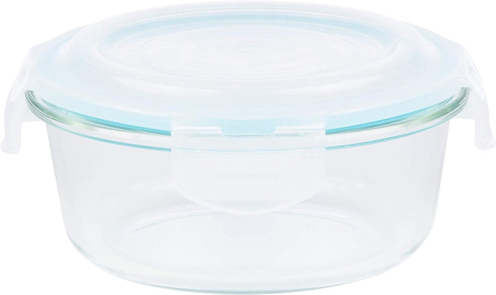 Grizzly Glas Frischhaltedosen, Set 6X 620 ml, luftdicht, rund, Click-Verschluss, vielseitige Vorrats