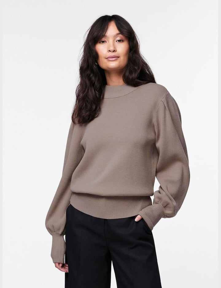 YAS Damen Yasfonny Ls Knit Pullover S. Noos, Fungi