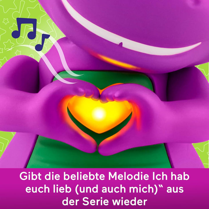 Barneys Welt Musikspielzeug Herz-Hand-Barney-Figur, 14,5 cm gross mit Lichtern für Kindergartenkinde