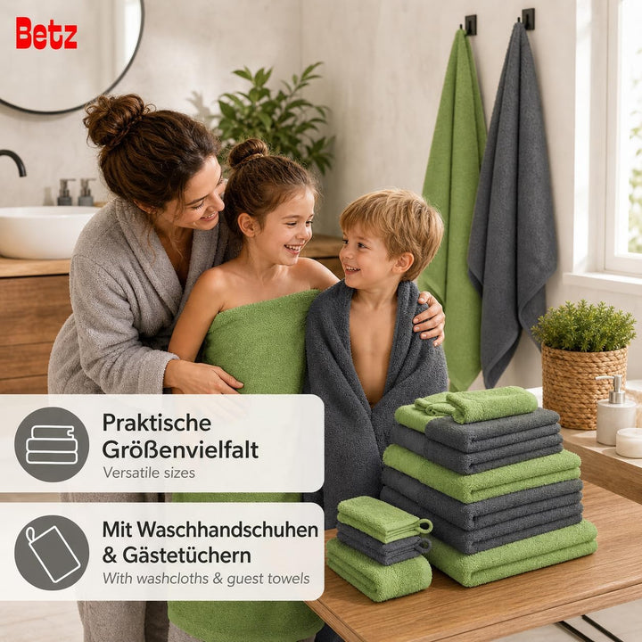 Betz Premium Frottier Handtuch-Set 10-teilig - 2X Duschtücher - 4X Handtücher - 2X Gästetücher - 2X