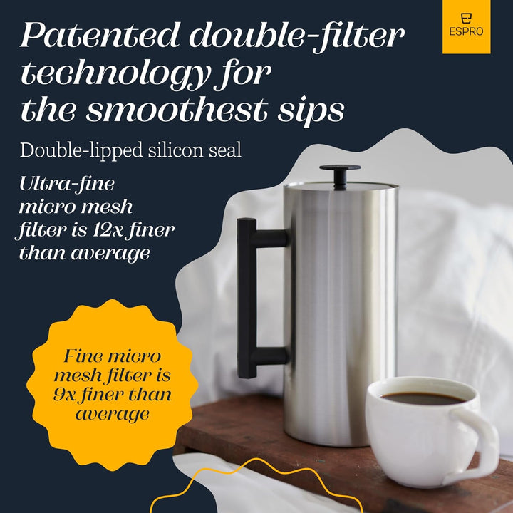 Espro 18169 French Press P6, Kaffee Stempelkanne mit Thermofunktion, Coffee-Maker, Kaffeezubereiter,