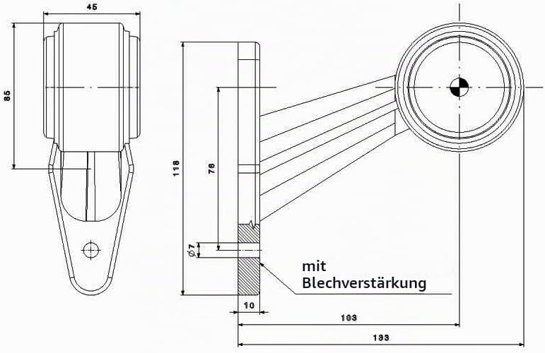 MelTruck® Anhängerbeleuchtung Set LED Rückleuchten Umrissleuchten mit Schnellanschluss 13 polig Kabe
