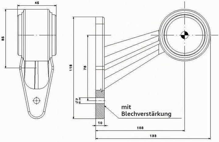MelTruck® Anhängerbeleuchtung Set LED Rückleuchten Umrissleuchten mit Schnellanschluss 13 polig Kabe