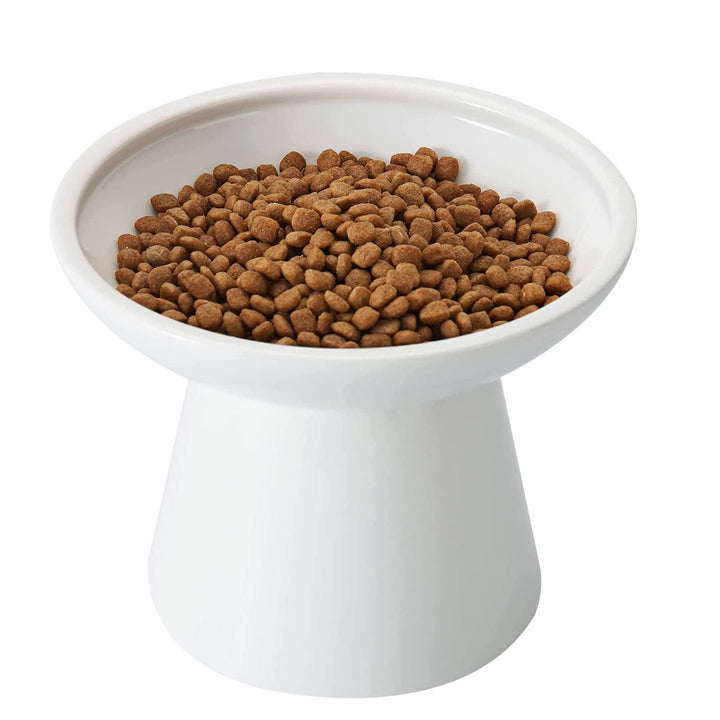 CEEFU Extra breite Katzennäpfe - keramischer Katzennapf 15,7cm Erhöhter Flacher Boden Katzennapf, Sc