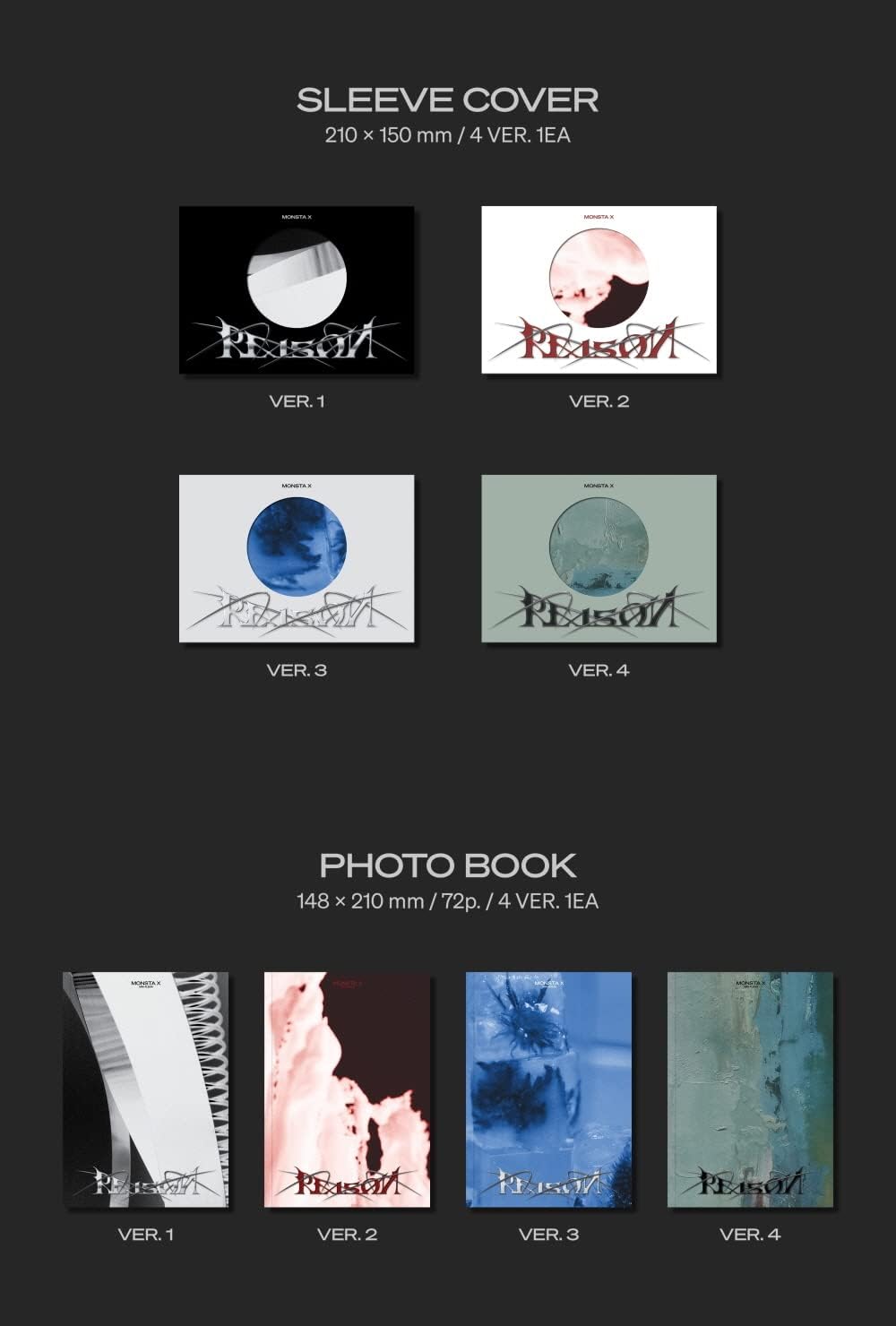 MONSTA X - REASON 12th Mini Album+Pre-Order Benefit (VER.3), VER.3