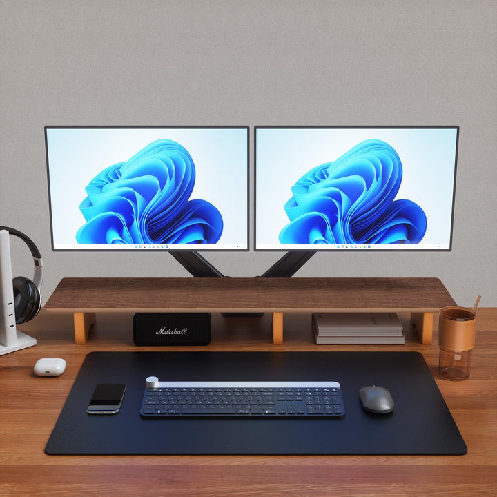 Aothia Grosser Monitor-Ständer für Computerbildschirme,Holz-Riser mit nachhaltigen Korkblockbeinen f