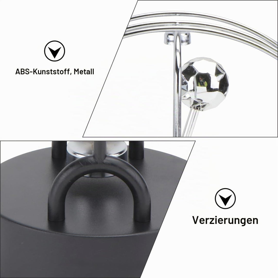 VICASKY Perpetuum Mobile Schreibtischspielzeug Silber Elektronisches Newton Pendel Bürodekoration Ph