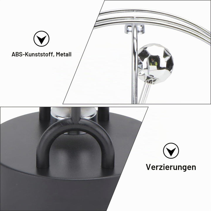 VICASKY Perpetuum Mobile Schreibtischspielzeug Silber Elektronisches Newton Pendel Bürodekoration Ph