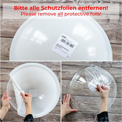 HMF 46740 Halbkugel aus Acryl mit Krempe, DIY Acrylhaube | Ø 40 cm | Transparent 400 mm, 400 mm