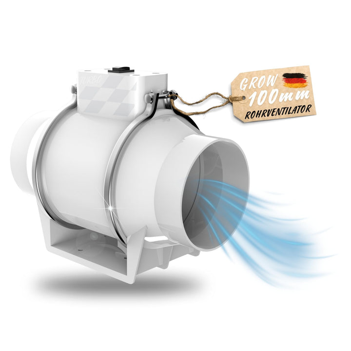 TronicXL Turboventilator Axial Rohrventilator 100mm leise I Rohrlüfter Abluftventilator Abluft/Zuluf