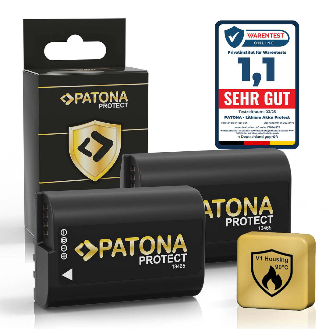 PATONA 2X Protect V1 Akku DMW BLK22 BLK22E (2400mAh) - kompatibel mit Panasonic DC G9 S5 S5K GH5 GH5