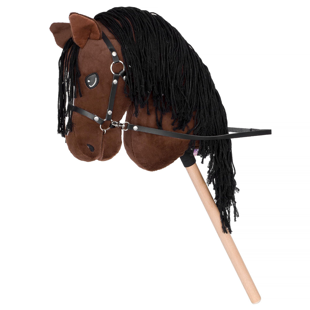 Start Hobby Horse Steckenpferd aus Plüsch mit Holzstock – Realistisches Stockpferd mit Langer Mähne