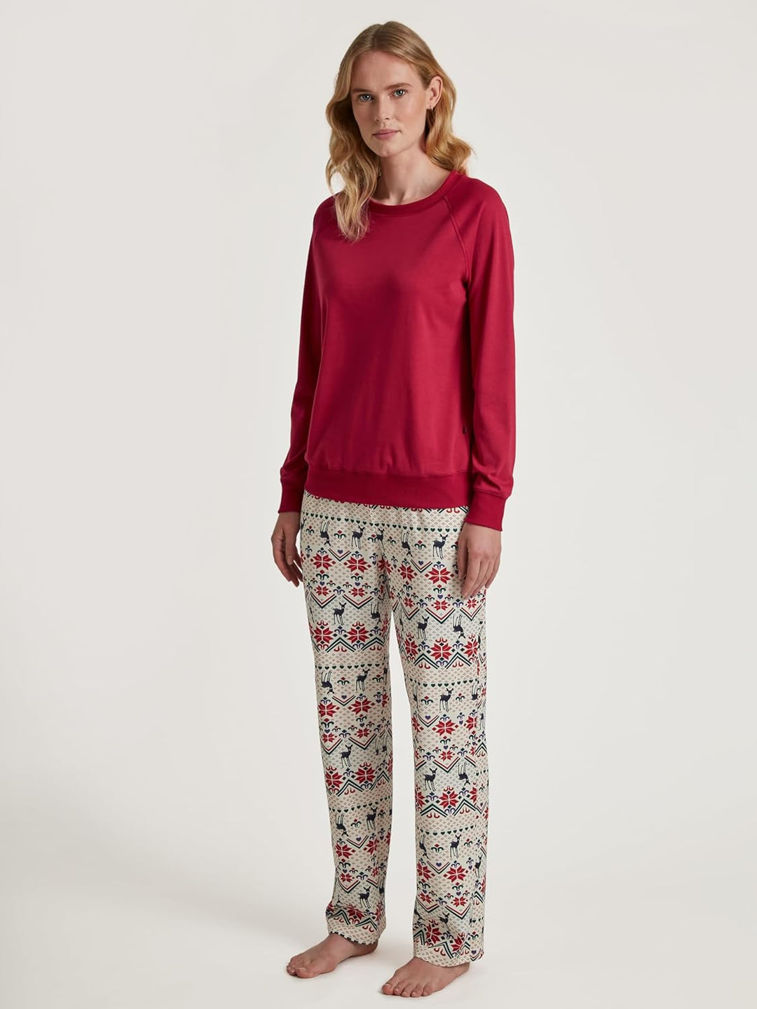 CALIDA Favourites Langarmshirt Damen, aus 100% Baumwolle 32-34 Rio Red, 32-34 Rio Red