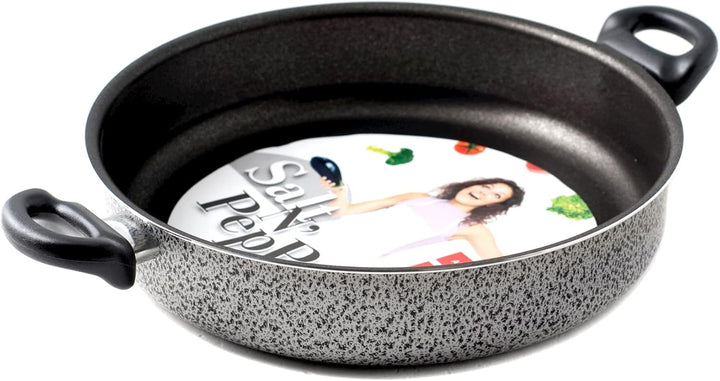 Home Salt N'Pepper Antihaft-Bratpfanne mit 2 Griffen, Aluminium, Schwarz/Grau, 32 cm, 32 cm