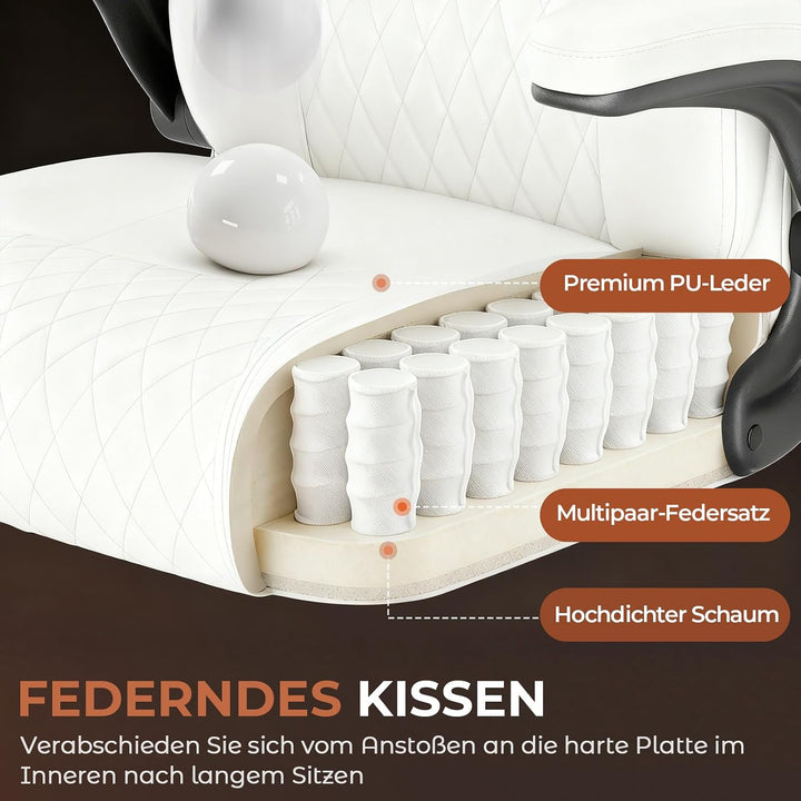 GTPLAYER Bürostuhl Ergonomisch, Schreibtischstuhl, Chefsessel mit Hoher Rückenlehne, Hochklappbaren