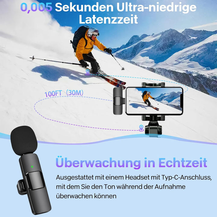 Lavalier Mikrofon USB C,Mini Mikrofon für iPhone,Android,iPad,PC,Ansteckmikrofon Recording-Equipment