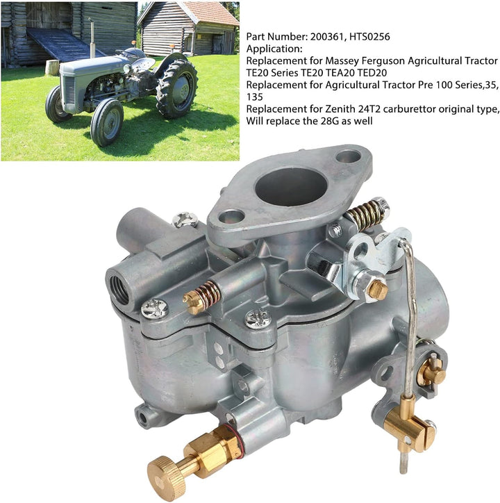 Qiilu Vergaser-Kit 200361 HTS0256 Ersatz für Landwirtschaftliche Traktoren von Massey Ferguson, TE20