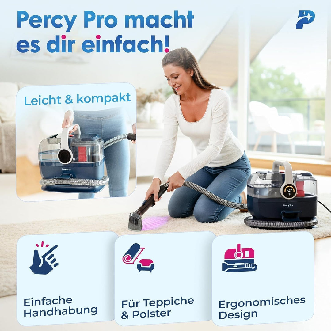 Primavella Waschsauger mit Dampffunktion - Polsterreiniger Gerät PRO – 1800W Nasssauger mit 13kPa Sa