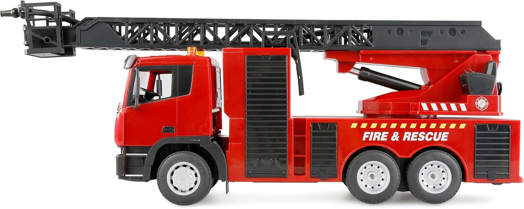 Amewi Feuerwehr Drehleiterfahrzeug 1:18 RTR ferngesteuert RC Kinder 8 Jahre, Rot