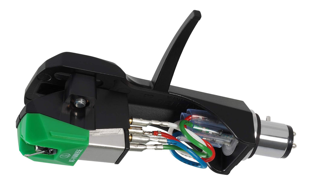 Audio Technica AT-VM95E/H Headshell/Dual Moving Magnet Cartridge Combo Kit (schwarz/grün)