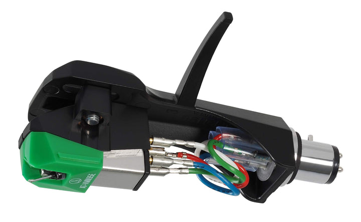 Audio Technica AT-VM95E/H Headshell/Dual Moving Magnet Cartridge Combo Kit (schwarz/grün)