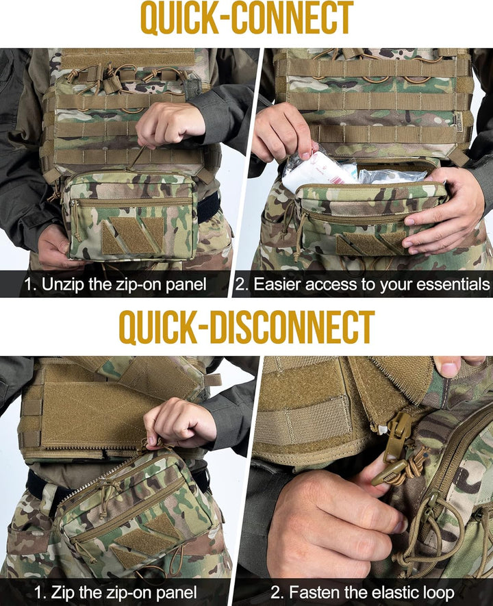 OneTigris Drop Down Pouch, PLUS1S Dump IFAK Pouch, Organizer Fronttasche für Taktische Weste Platten