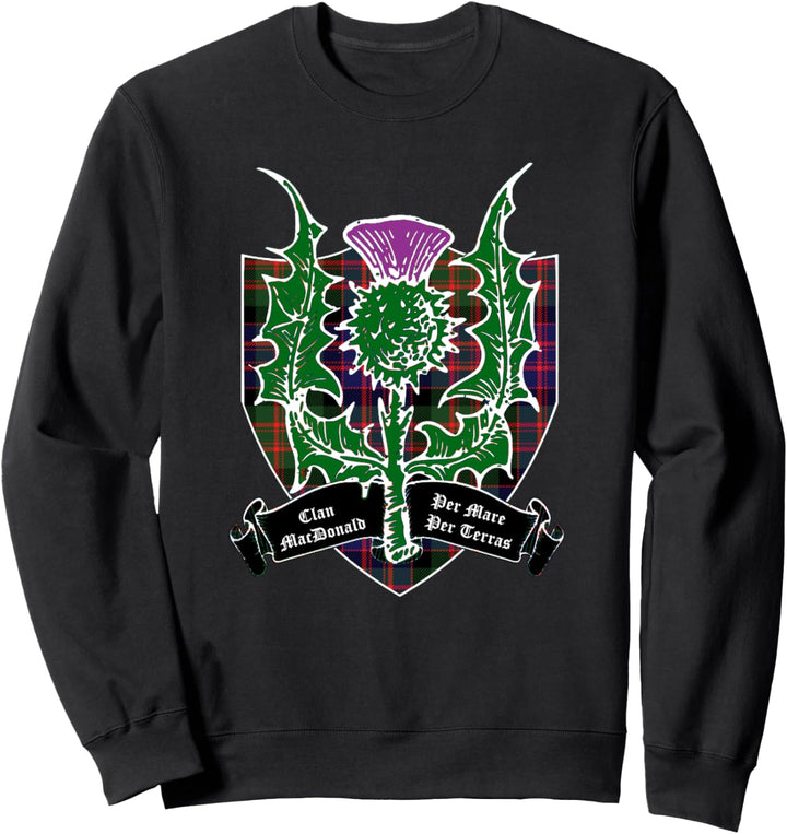 Clan MacDonald Tartan Distel Motto Sweatshirt