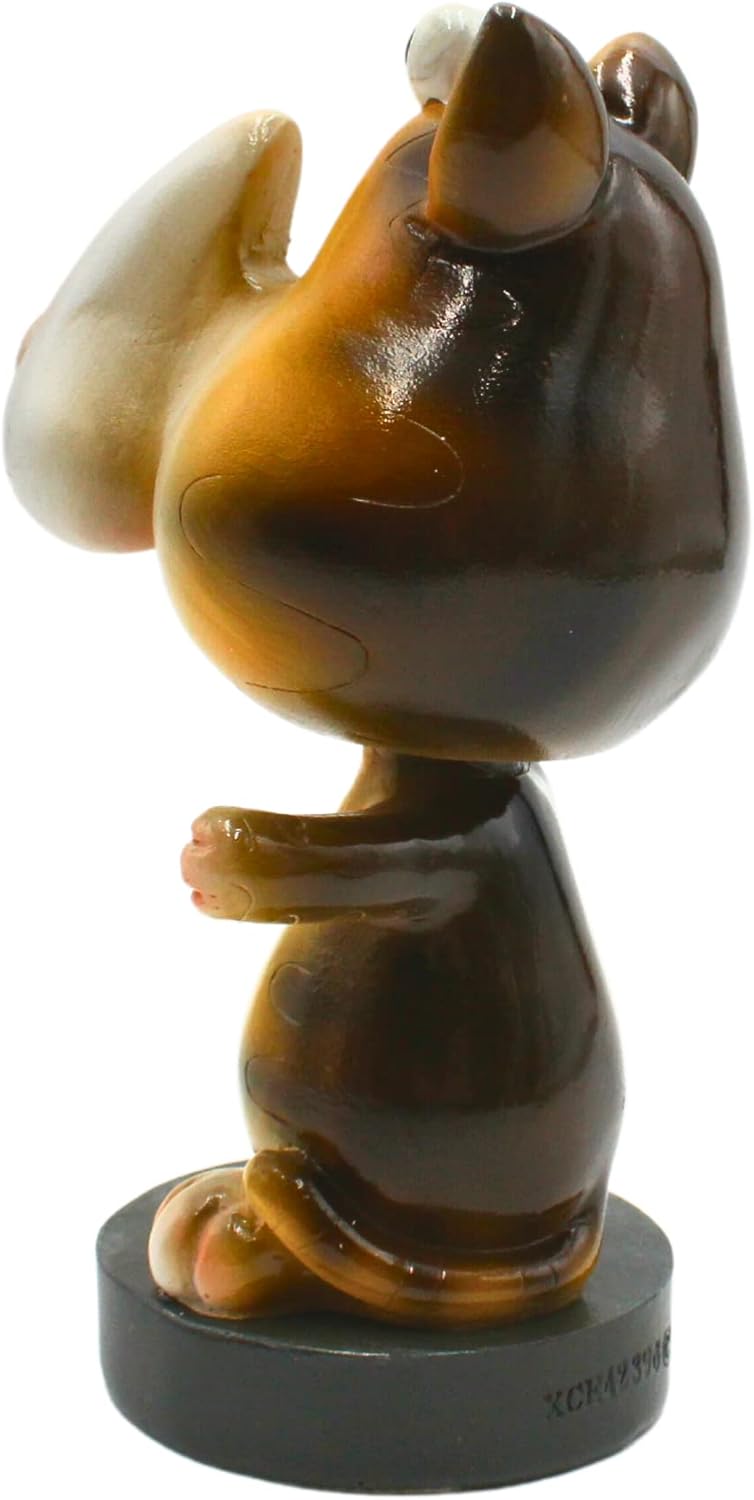 Dekohelden24 Brillenhalter als Katze auf Sockel, Brillenständer, Brillenablage aus Polyresin, Grösse