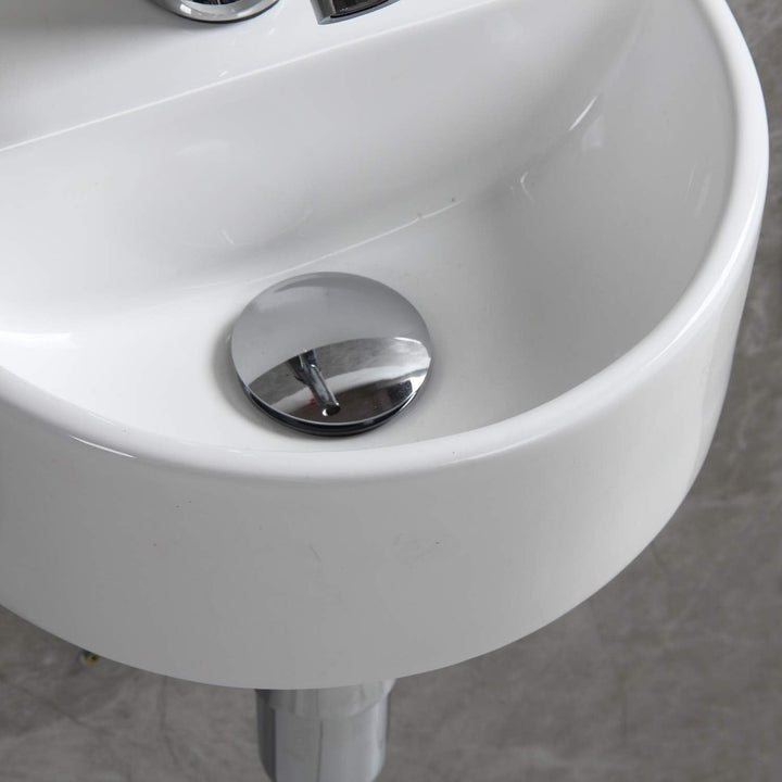 Ovaler Waschtisch, Wandmontage, Keramik-Waschbecken, für kleine Garderoben und Badezimmer