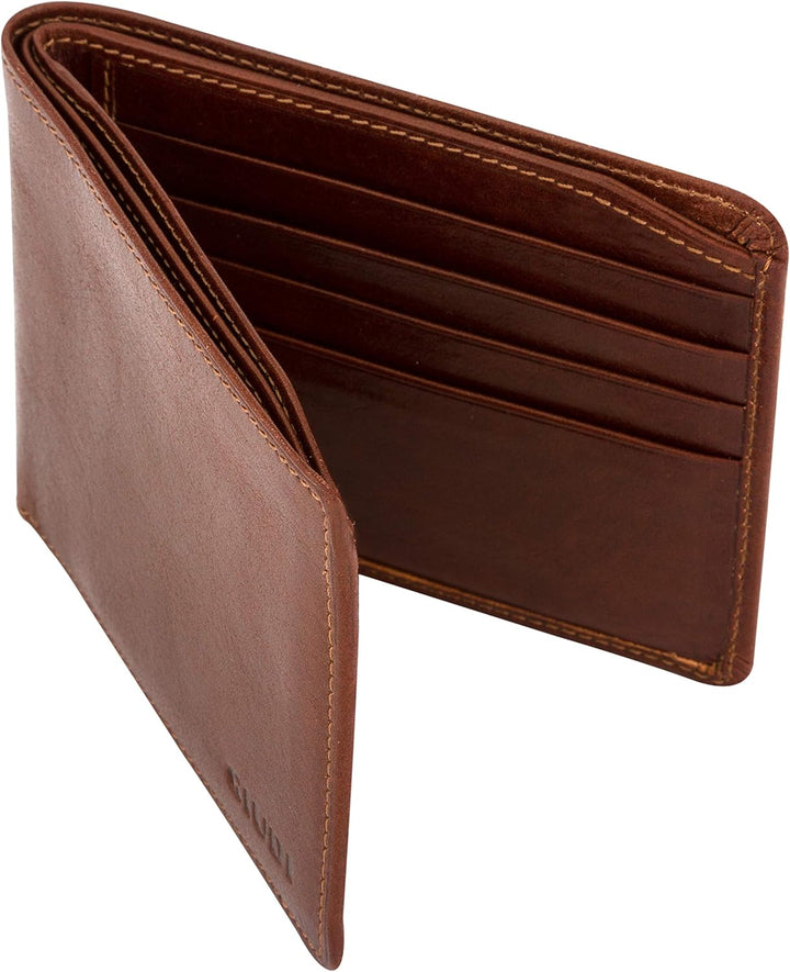 Giudi Herren-Geldbörse, Rindsleder, Mittelgross, Braun, Braun