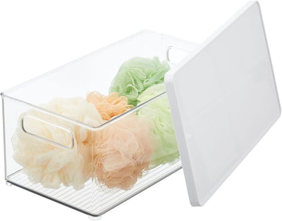 mDesign 4er-Set Kosmetik Organizer – praktische Kosmetikaufbewahrung aus Kunststoff mit abnehmbarem