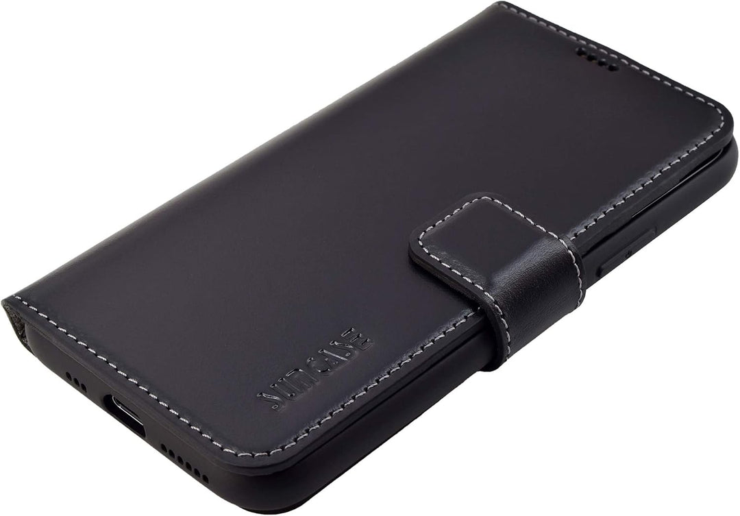 Suncase Book-Style Hülle kompatibel mit iPhone 11 (6.1 Zoll) Leder Tasche (Slim-Fit) Lederhülle Hand