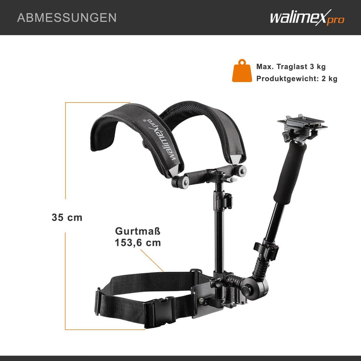 Walimex Pro Video Schulterstativ für Kamera & Camcorder - Ergonomisch, Anpassbar & Komfortabel - Ide
