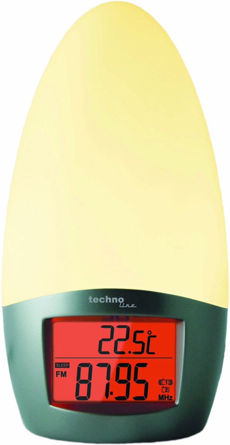 Technoline, WT 493 Radiowecker, weiss-grau, 9,5 x 9,5 x 19,5 cm