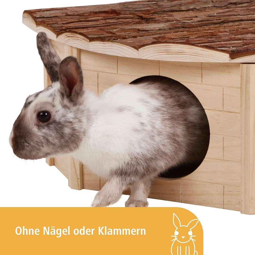 Kerbl Pet 82863 Eckhaus für Nager Nature, 31 x 31 x 20 cm
