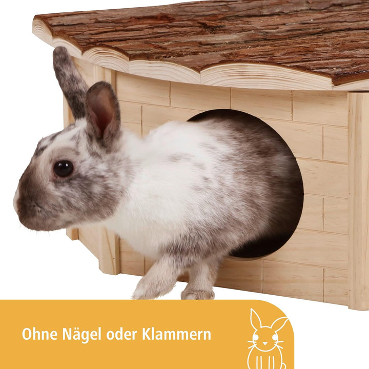 Kerbl Pet 82863 Eckhaus für Nager Nature, 31 x 31 x 20 cm
