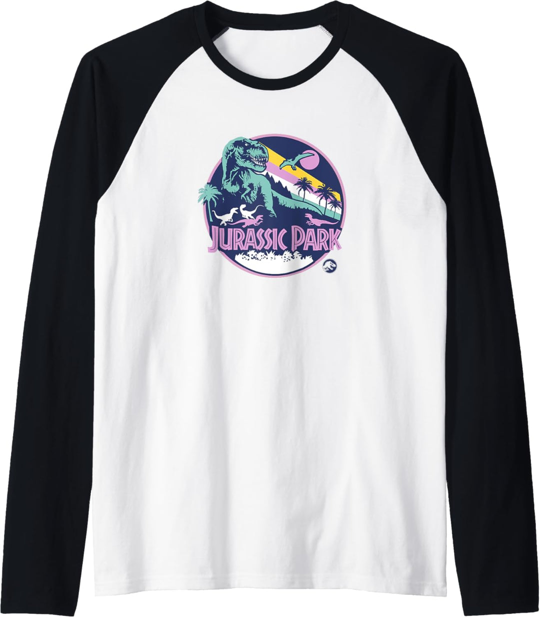 Jurassic Park T-Rex Breakout Logo V2 Raglan