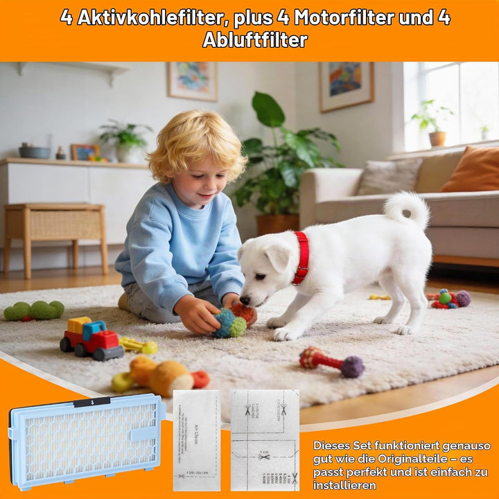 4 Sets für Miele Staubsauger Filter Compact C1, C2, für Miele Complete C3, Miele S8340, S8360. 4 HEP