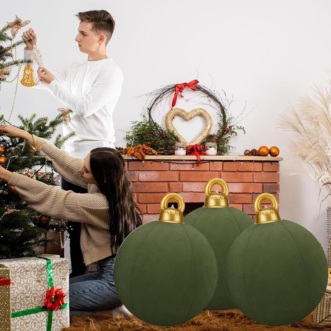 Riesige Aufblasbare Samt-Weihnachtskugeln | 60cm Grosse Aufblasbare Weihnachtskugeln for Christmas H