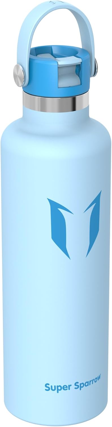 Super Sparrow Trinkflasche Edelstahl - Thermobecher - 350ml, 500ml, 750ml, 1L, 1.2L - FlipFlow Trink