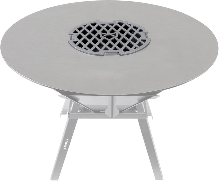 FENNEK Grillrost für Wok Aufsatz und Feuerplatte mit Loch Ø 20 cm | aus massivem 4,0 mm Edelstahl |